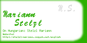 mariann stelzl business card